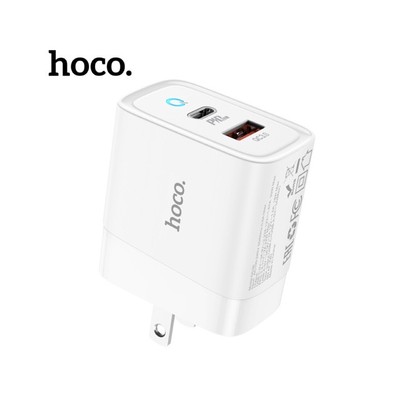 Củ sạc nhanh Hoco DC38 chân dẹt 1 cổng Type-C/USB PD 20W/18W tích hợp đèn báo dùng cho nhiều thiết bị