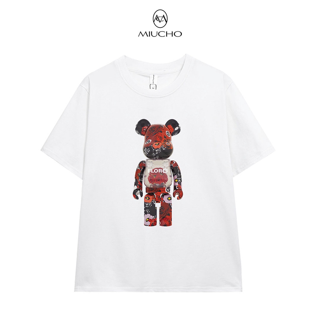 Áo thun nữ cổ tròn chất liệu cotton mềm mại form regular AR017 Miucho in hoạ tiết