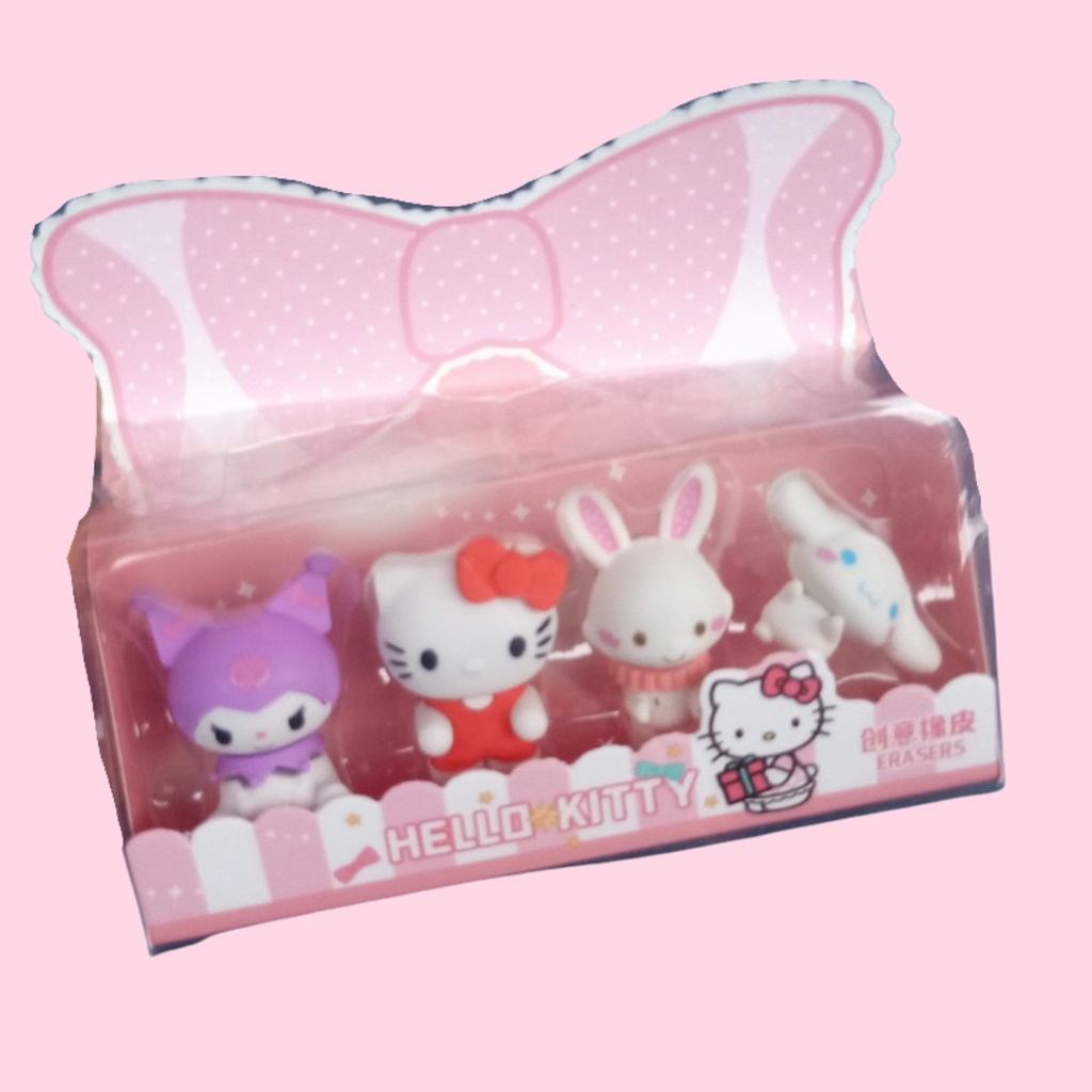 Set gôm/tẩy 4 nhân vật Sanrio dễ thương lắp ráp sáng tạo CuteMe