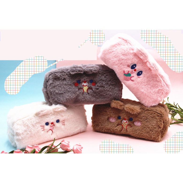 Túi Đựng Bút Hình Gấu Bông Dễ Thương Phong Cách Hàn Quốc