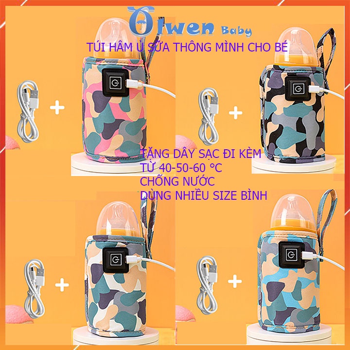 Túi Hâm Ủ Bình Sữa Thông Minh Cho Bé USB Giữ Nhiệt Giữ Ấm Thông Minh Đa Năng Điều Chỉnh Nhiệt Độ 45-65 Có TẶNG Dây Sạc