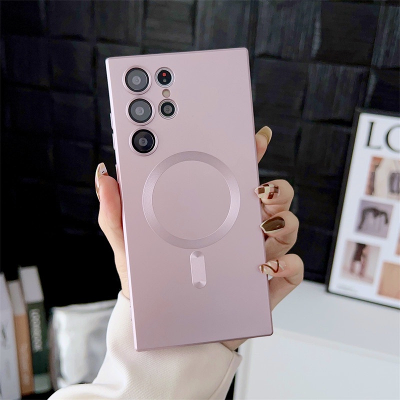Ốp Điện Thoại Silicone Chống Sốc Có Nam Châm Bảo Vệ Ống Kính Cho Samsung Galaxy Note 10 Plus 20 Ultra S20 S21 FE 5G