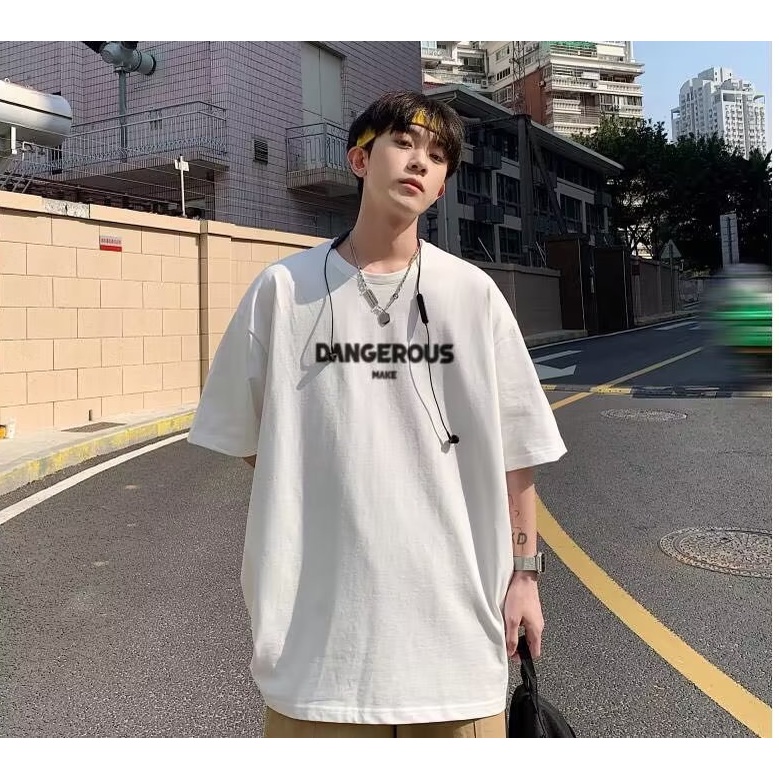 Áo Thun plus Size Tay Ngắn Dáng Rộng Đơn Giản Phong Cách Nhật Bản Cho Nam