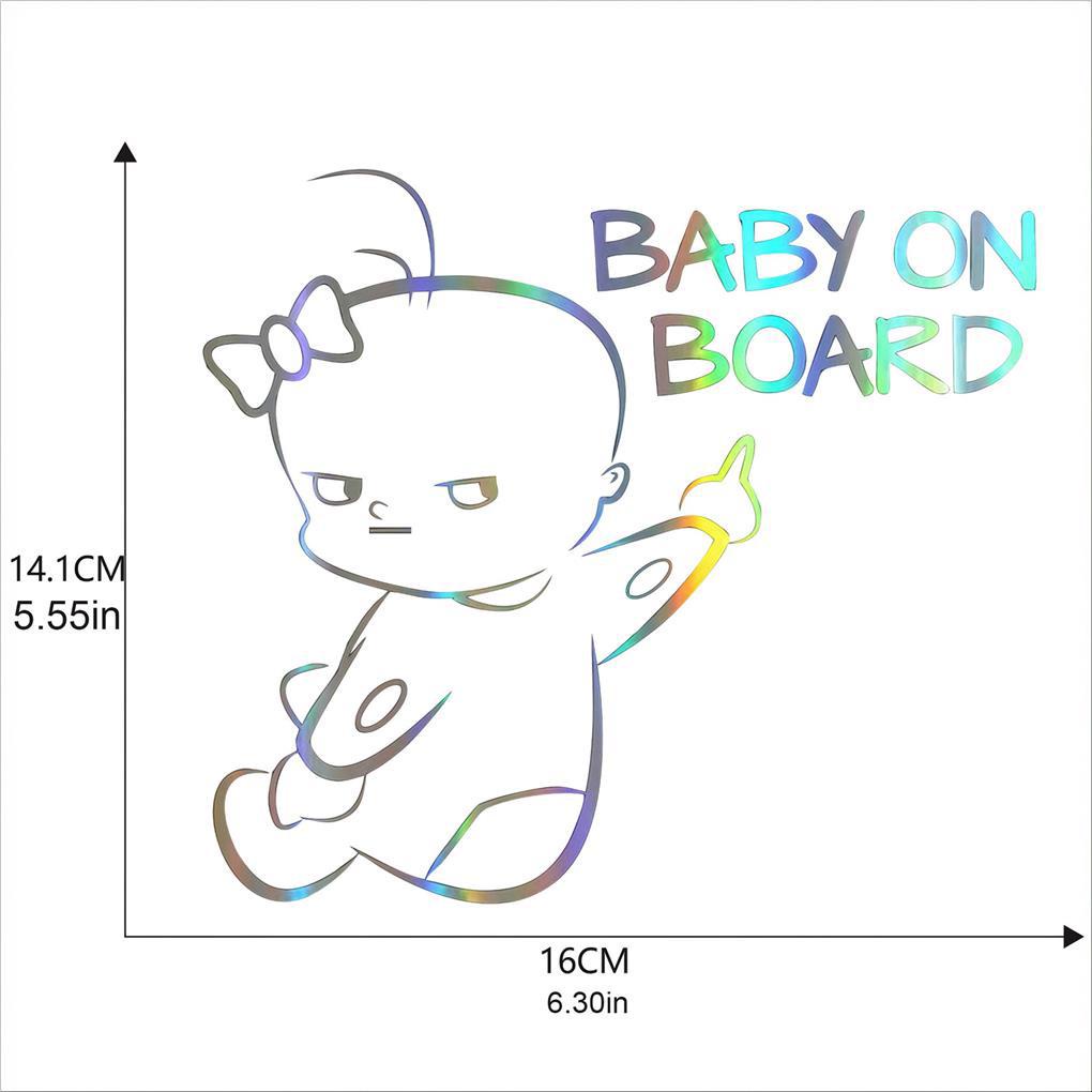 Đề Can Cảnh Báo Baby on Board Bằng PVC Chống Nước Chống Mưa Trang Trí Xe Hơi