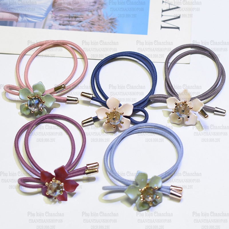 Cột tóc hoa pha lê từ 6k / sợi - Mua 10 giảm 20%