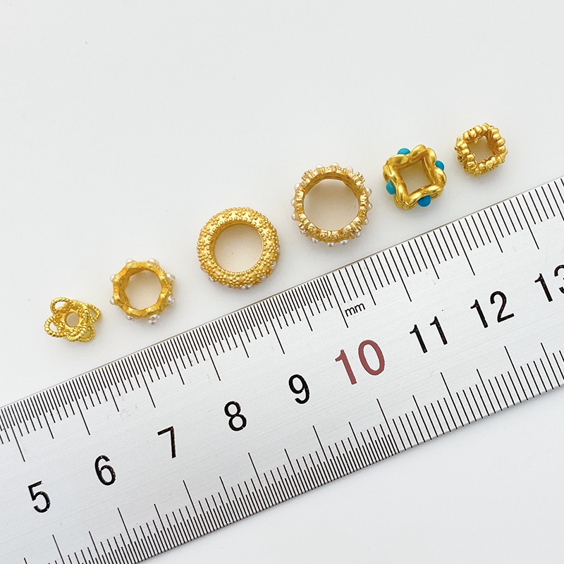 Hạt Ngọc Trai Giả Lỗ Lớn Màu Sắc Cổ Điển Dùng Làm Vòng Tay / Dây Chuyền diy