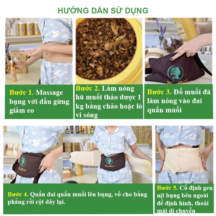 [ Giảm 100K - Đơn 879K ] Bộ ở cữ siêu tiết kiệm Wonmom ( liệu trình giảm eo + kem nghệ tươi + kem sữa nghệ body )