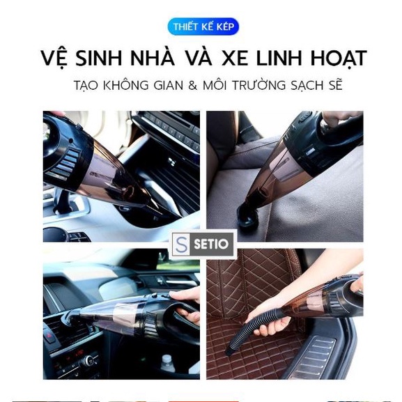 Máy Hút Bụi Ô TÔ Cầm Tay, Máy Hút Bụi Đa Năng, Với Công Xuất Lớn Hút Sạch Bụi Bẩn Như Sàn Nhà , Gầm Ghế. BH 12 Tháng !