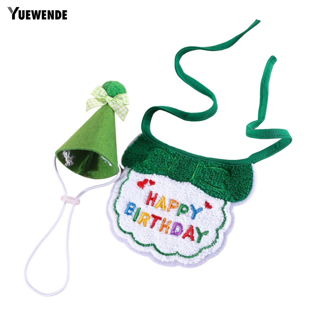 1 Set Mũ Đội Đầu Và Khăn Choàng Cổ Thêu Hình Sáng Tạo Dùng Làm Đạo Cụ Chụp Ảnh Sinh Nhật Cho Thú Cưng