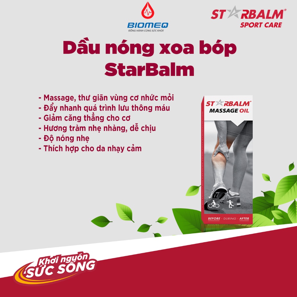 Dầu xoa bóp starbalm massage oil 50ml dầu nóng xoa bóp mát xa cơ bắp nhức - ảnh sản phẩm 2