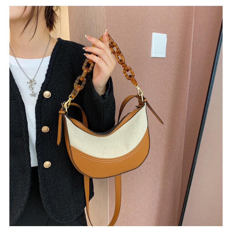 AlphaZ Túi Kẹp Nách Dây Xích Acrylic Thiết Kế Hàn Quốc Màu Tương Phản Sức Chứa Lớn Thời Trang Thường Ngày