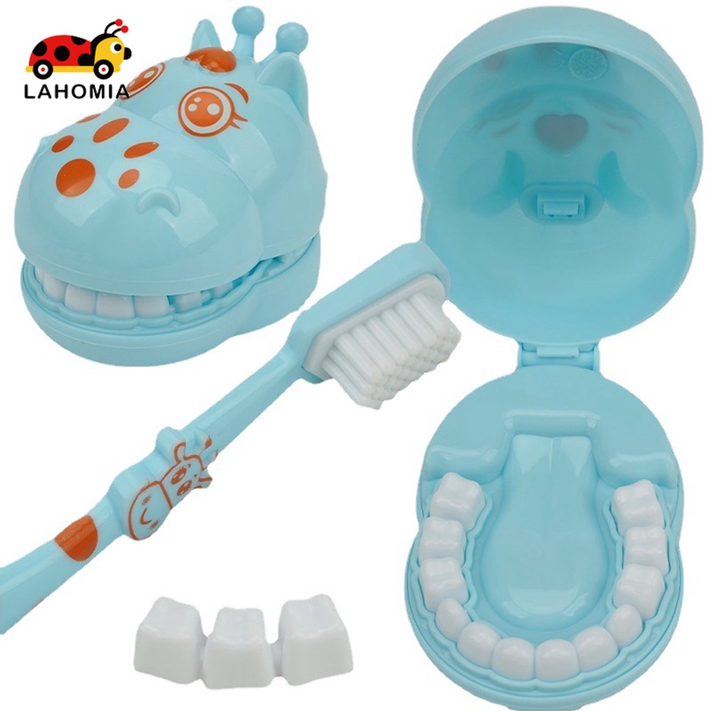 Set đồ chơi LAHOMIA kiểu đánh răng giả tương tác vui nhộn giữa cha mẹ con cái hỗ trợ học tập