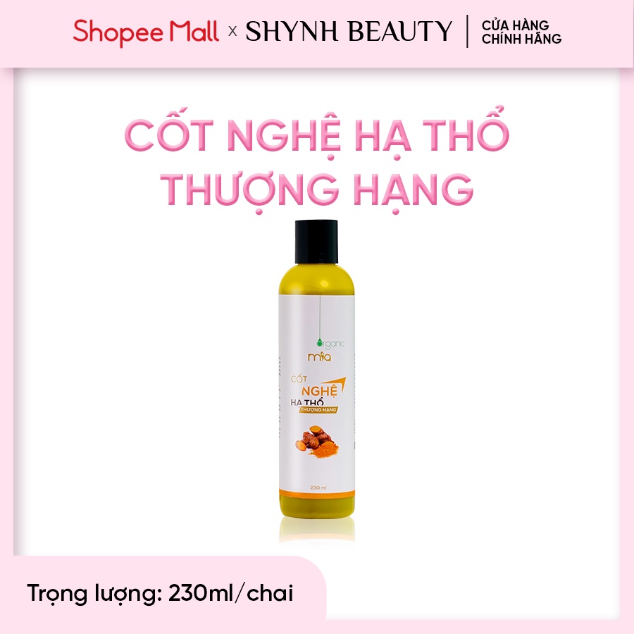 Cốt Nghệ Hạ Thổ Mía Organic làm mờ các vết sạm đen, giúp da mịn màng, căng bóng 230ml