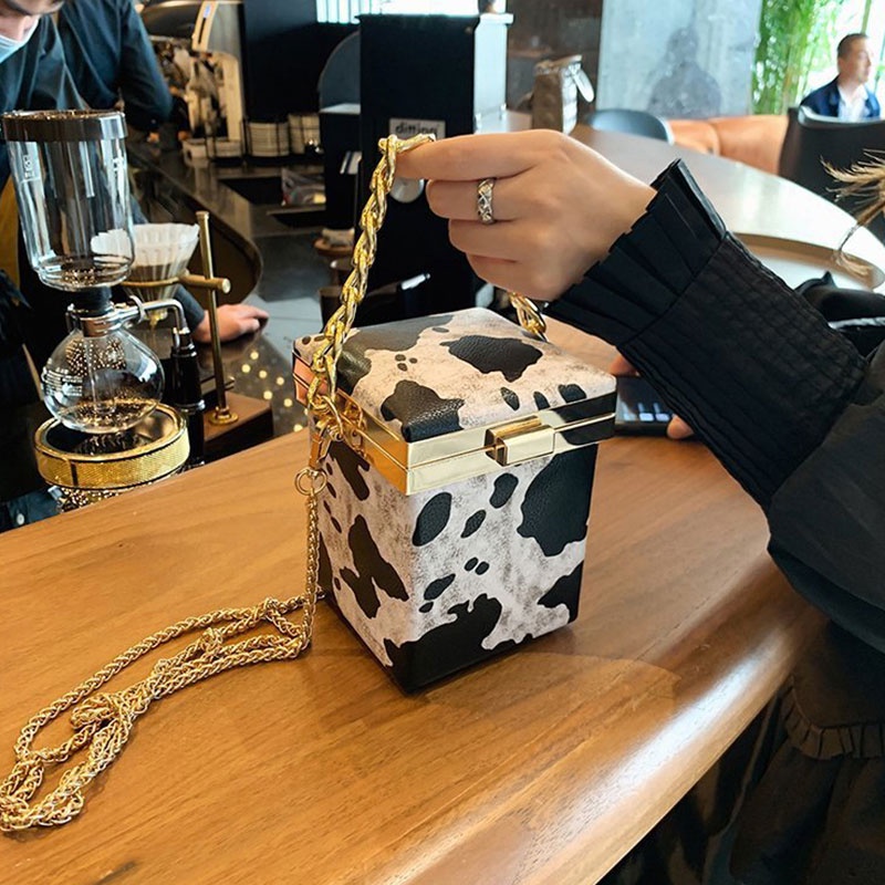 Mischa Túi Đeo Chéo Vai Bằng Da PU Họa Tiết Da Báo Thời Trang Dễ Phối Đồ