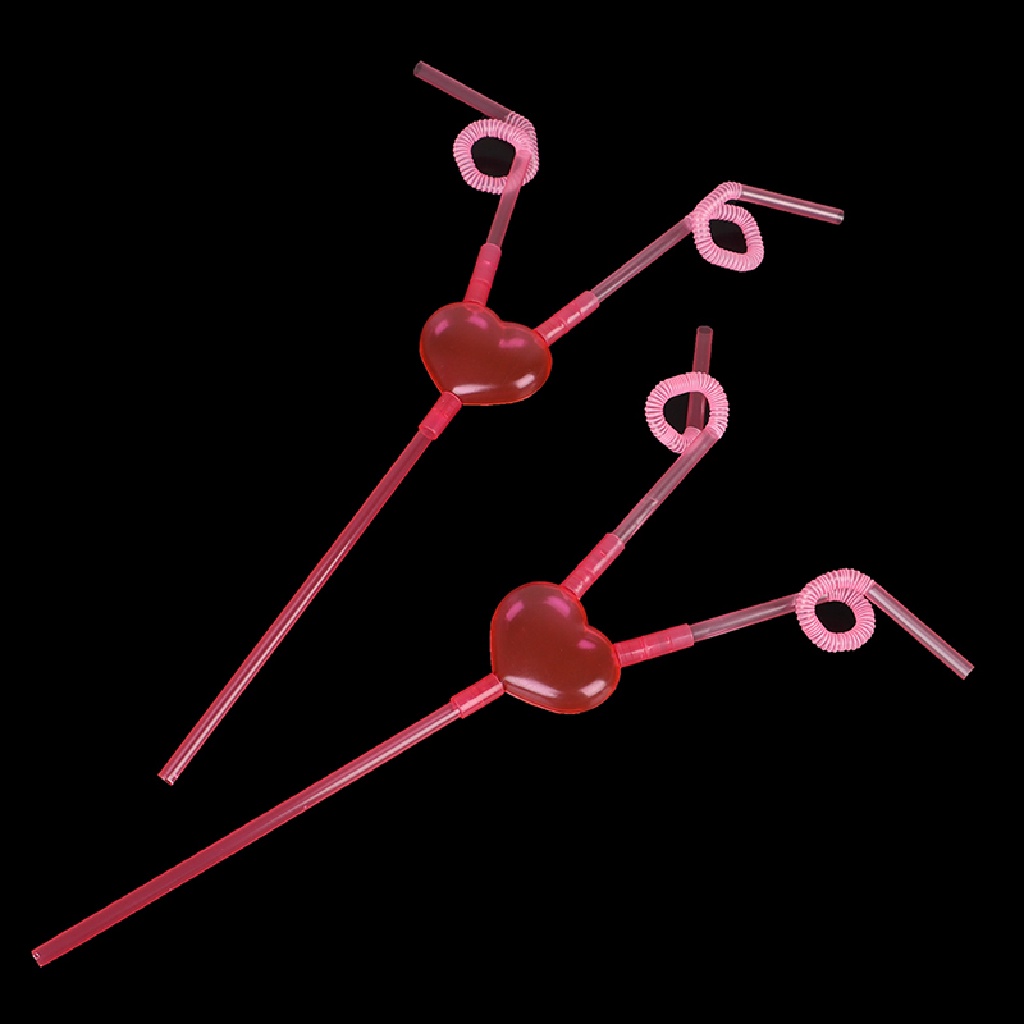 Ống Hút Đôi Hình Trái Tim Độc Đáo Linh Hoạt