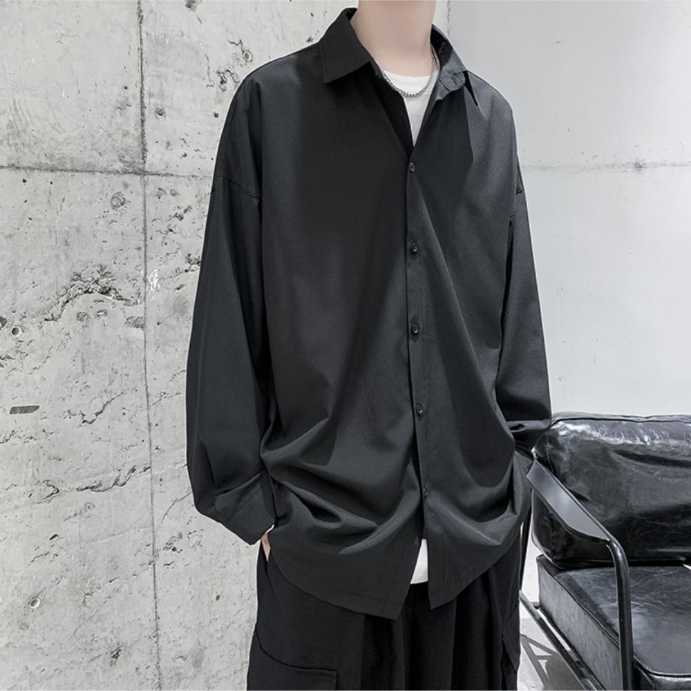Mẫu mới áo sơ mi dài tay unisex trơn tặng kèm Cravat dáng rộng cá tính SOZO AO SOMI 9000020