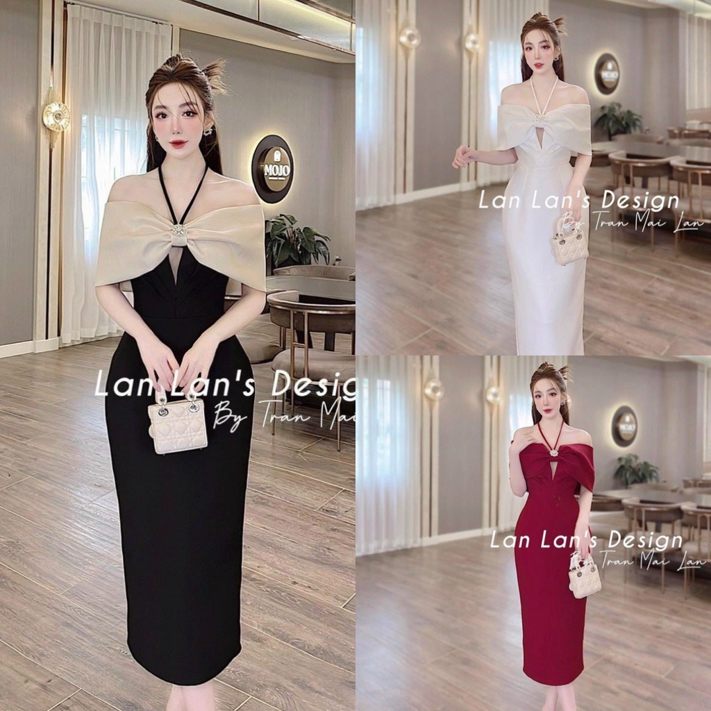 FREESHIP Đầm váy body đan dây trể vai kèm Mút phong cách duyên dáng của các nàng