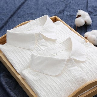 ICE Cotton Early Spring Fresh Literature and Art Cotton White Shirt Women's Business Wear Versatile Jacquard Casual Bottoming Shirt Japanese Style Students