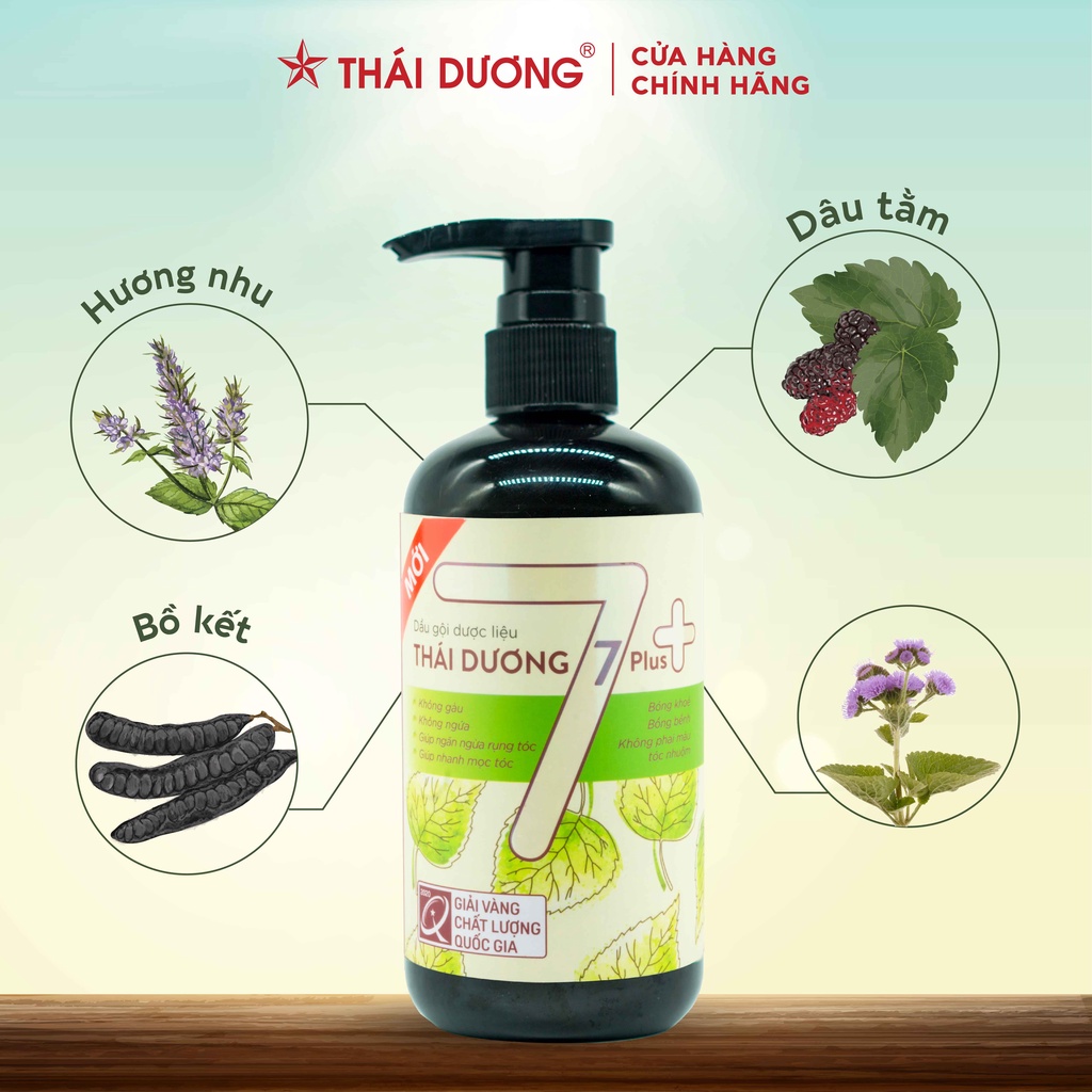 Dầu gội dược liệu Thái Dương 7 plus 250ml,480ml - Sao Thái Dương