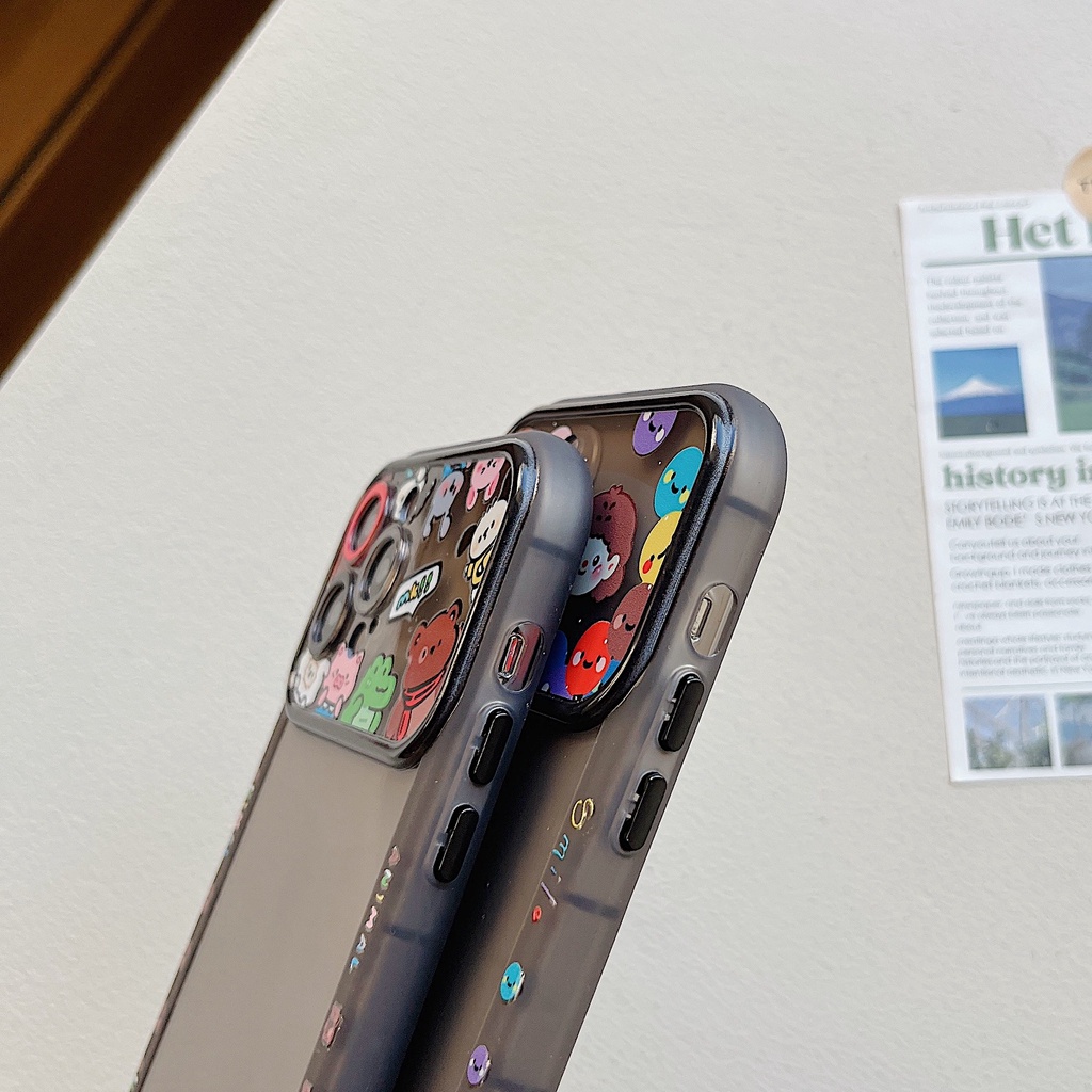 Ốp Điện Thoại TPU Dẻo Trong Suốt Họa Tiết Hoạt Hình Cô Gái &amp; Động Vật Cho iPhone 14 13 12 11Pro Max 14 Plus
