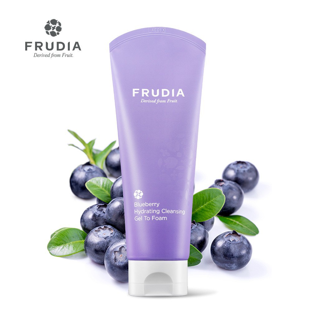 Sữa Rửa Mặt Dưỡng Ẩm Việt Quất Frudia Blueberry Hydrating Cleansing Gel To Foam 145ml