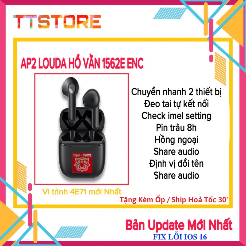 Tai Nghe 1562E ENC Pin 8h | Hồng Ngoại | Chuyển Nhanh 2 Thiết Bị | Định Vị Đổi Tên Cao Cấp