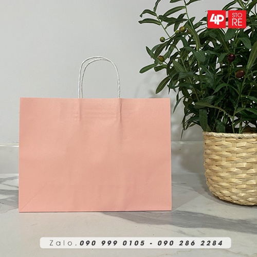 01 TÚI GIẤY KRAFT HỒNG 32 X 24 X 11 CM  - HỎA TỐC