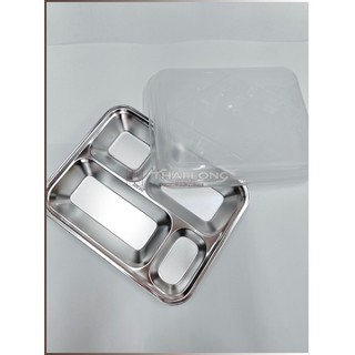 Khay cơm inox 4 ngăn nhỏ