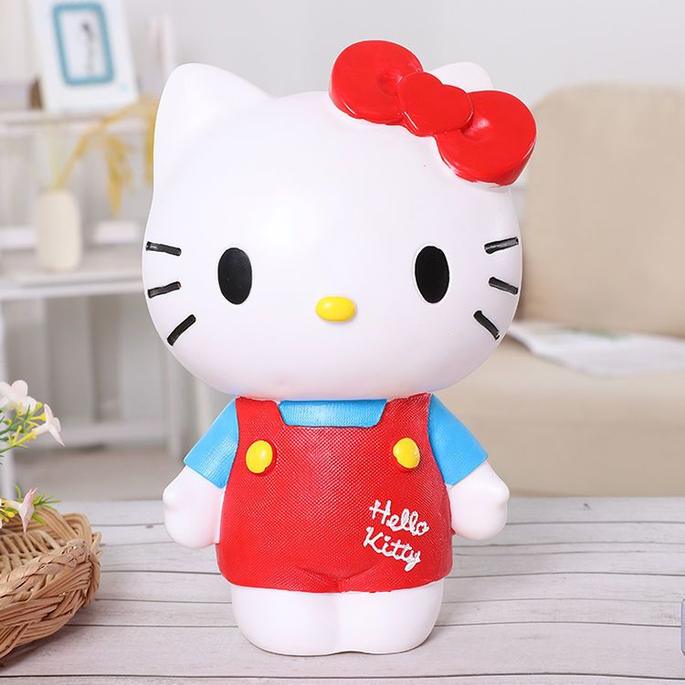 Ống Heo Tiết Kiệm Bằng Vinyl Chống Sốc Hình Mèo Kitty Dễ Thương