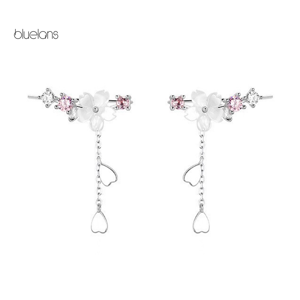 1 Cặp Bông Tai Đính Đá Hình Hoa / Vỏ Sò Thời Trang