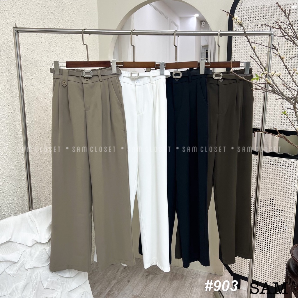 Quần vải suông kèm đai 903