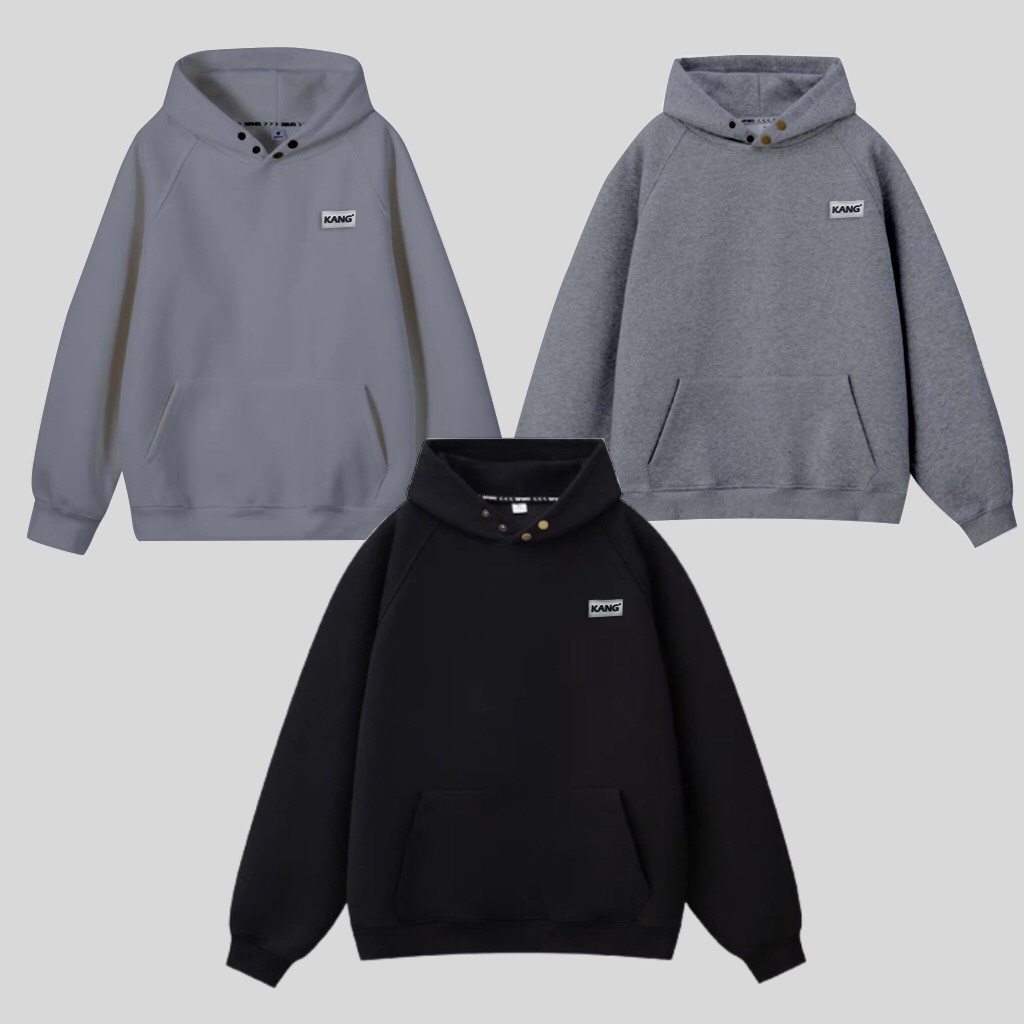 Áo Hoodie Nữ Nam Locabrand Unisex Form Rộng NÚT BẤM Mũ To 2 Lớp Chất Nỉ Ngoại Siêu Ấm Màu Đen Xám Cực Chất Kang | BigBuy360 - bigbuy360.vn