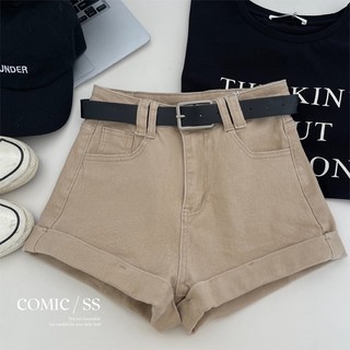 Quần short jean kèm belt comic
