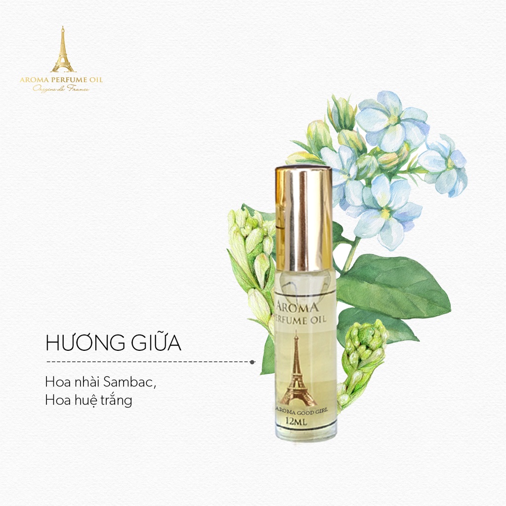 Nước Hoa Pháp Aroma Good Girl Cao Cấp Nữ Tính, Gợi Cảm, Ngọt Ngào, Lôi Cuốn - 12ml