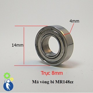 Vòng bi trục 8mm kích thước 8x14x4 mã vòng bi mr148zz