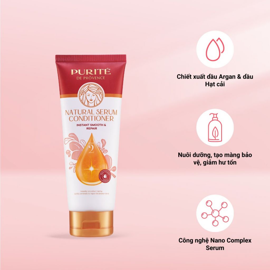 Dầu Xả Purité Serum Thiên Nhiên Giảm Ngay Hư Tổn 100ml