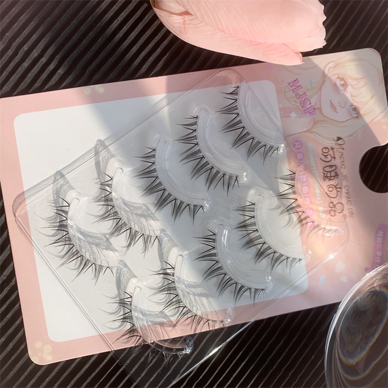 Set 5 cặp lông mi giả MENGJIESHANGPIN phong cách mắt mèo tự nhiên phóng khoáng