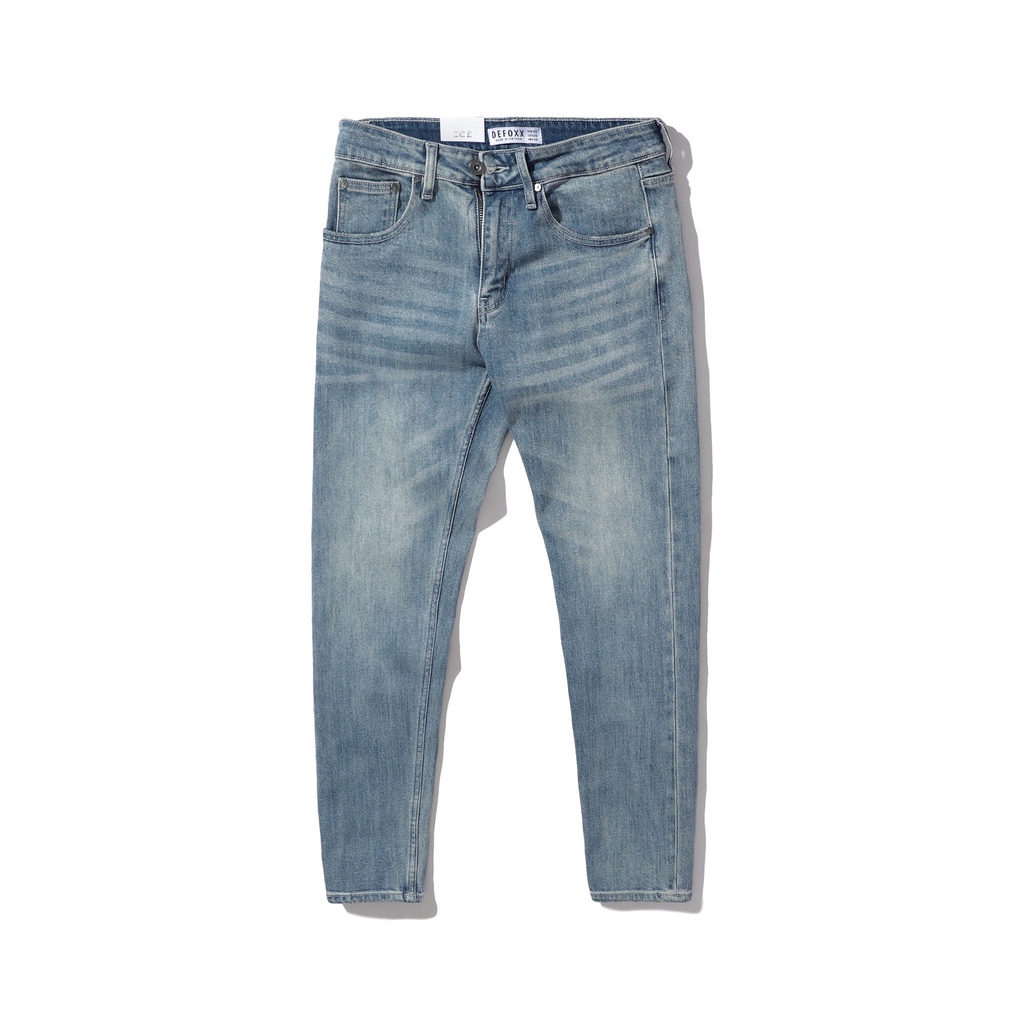 Quần jean nam, quần bò nam cao cấp slimfit DEFOXX màu xanh wash 230232