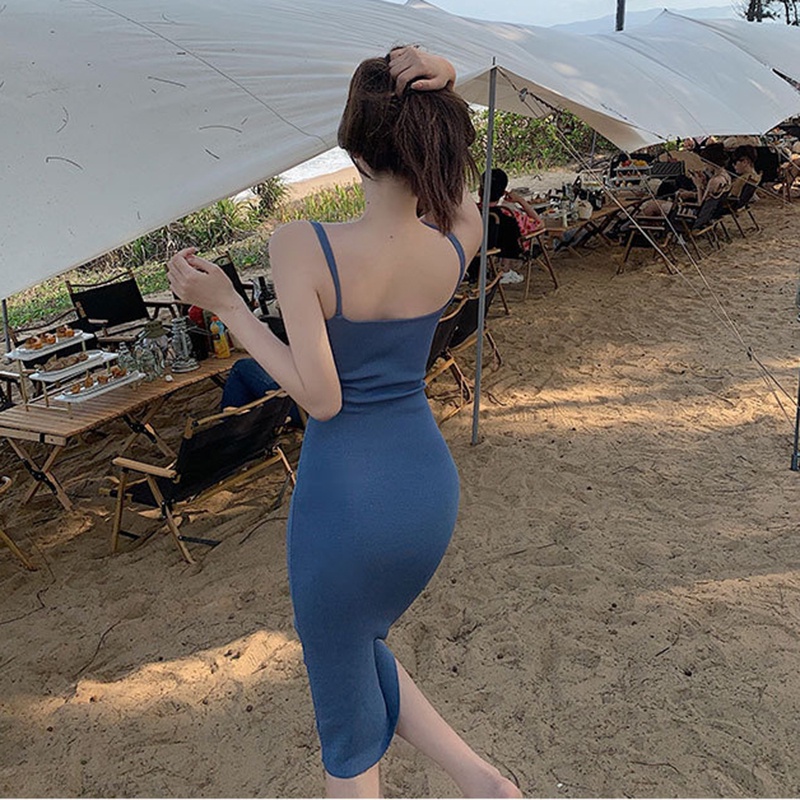 IELGY  Đầm Dệt Kim Dáng Ôm Phong Cách Pháp Thời Trang Cho Nữ