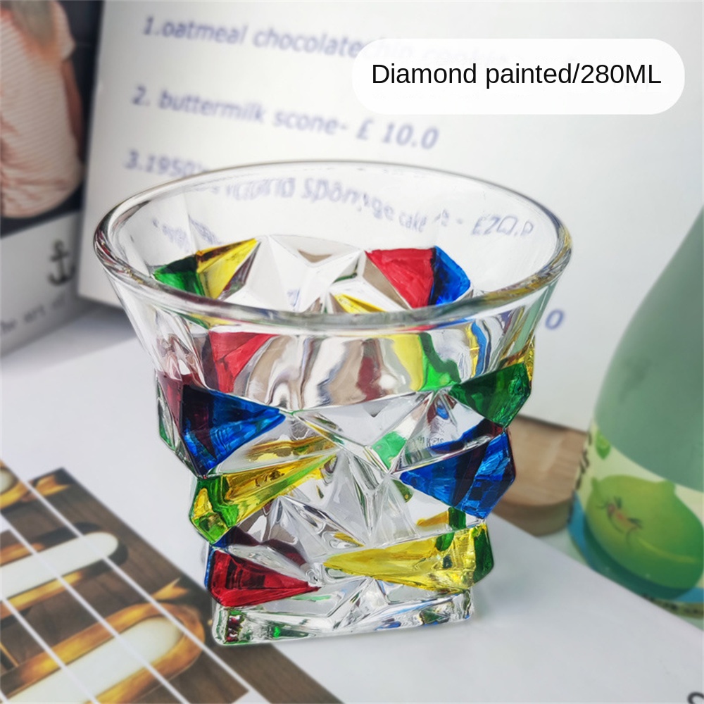 Ly Whisky Màu Sắc Tương Phản Phong Cách Châu Âu Ly Màu Vẽ Tay Ly Nước Sơn Màu Sáng Tạo Ly Rượu Mạnh Ly Rượu Ngoại.