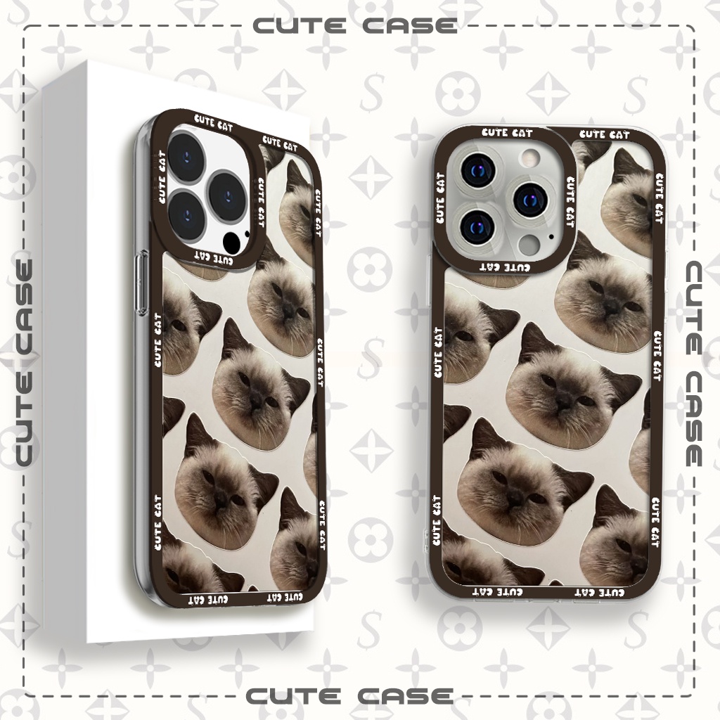 Ốp lưng iphone Cute Case Siamese Collage Mèo Con Pet Cute Dễ Thương Tặng Kèm Phụ Kiện Túi Xách MK Hình Cute Case