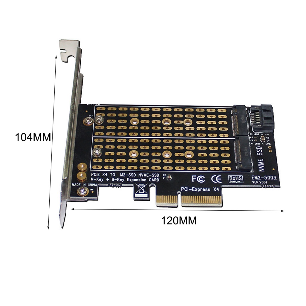 Bảng Mạch Chuyển Đổi Mở Rộng GV02 M / B Key M.2 NVME / NGFF Sang PCI-E 3.0 X4 SSD Cho Máy Tính