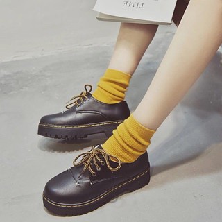 [ORDER] Giày oxford nữ da PU trơn đế răng cưa kiểu dáng ulzzang - MBS384