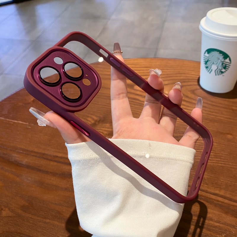 Ốp Điện Thoại iPhone 14 13 12 11 Pro max 14 plus Silicon case ốp lưng điện thoại iphone 14 promax Silicon Acrylic Trong Suốt Chống Sốc Bảo Vệ Ống Kính Máy Ảnh Sang Trọng Cho iP 14 13 12 11 Pro max 14 plus