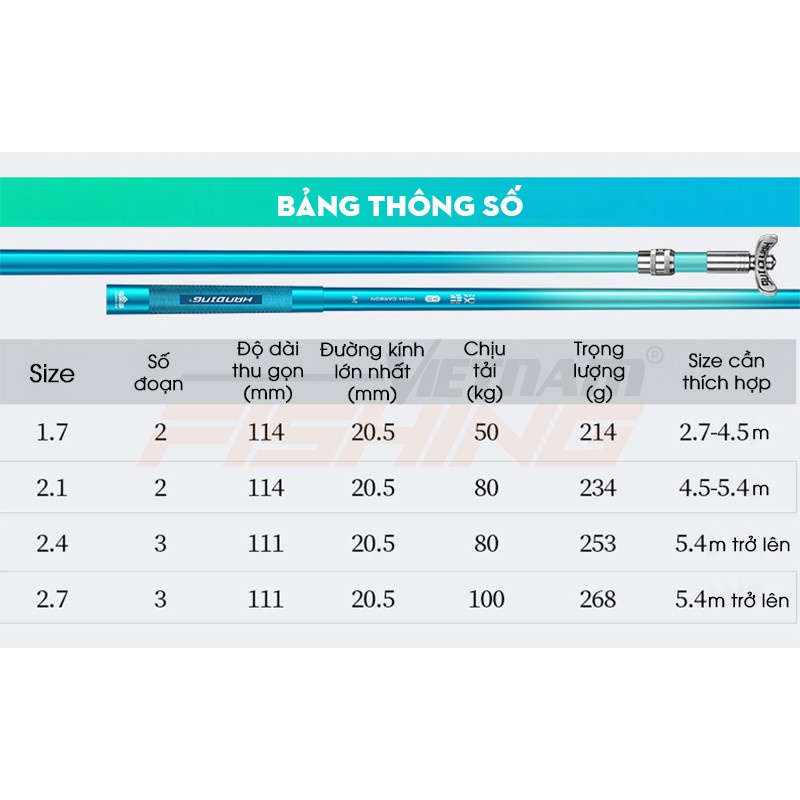 Gác cần câu cá Carbon Handing 2021