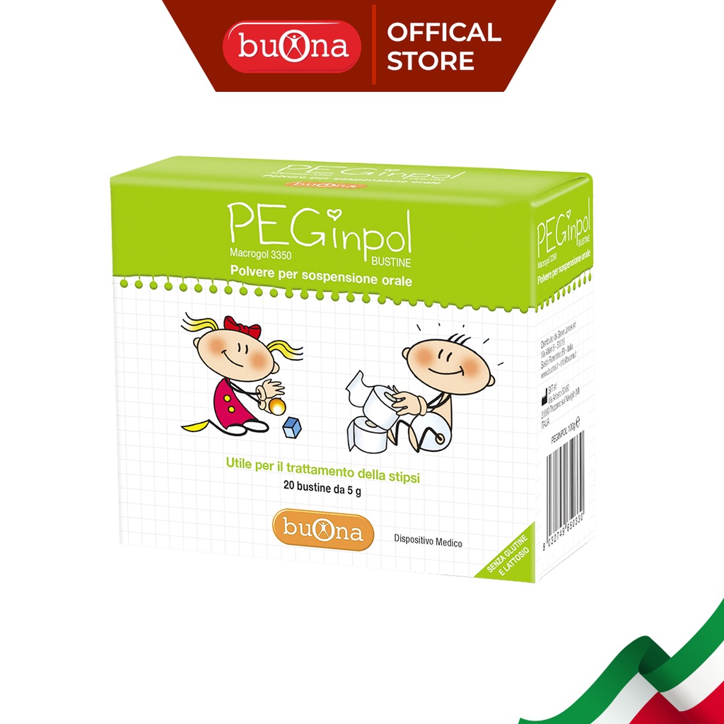 Buona Peginpol Macrogol 3350 - Hỗ Trợ Táo Bón Cấp Và Mãn Tính Cho Trẻ Em - Hộp 20 Gói 5g