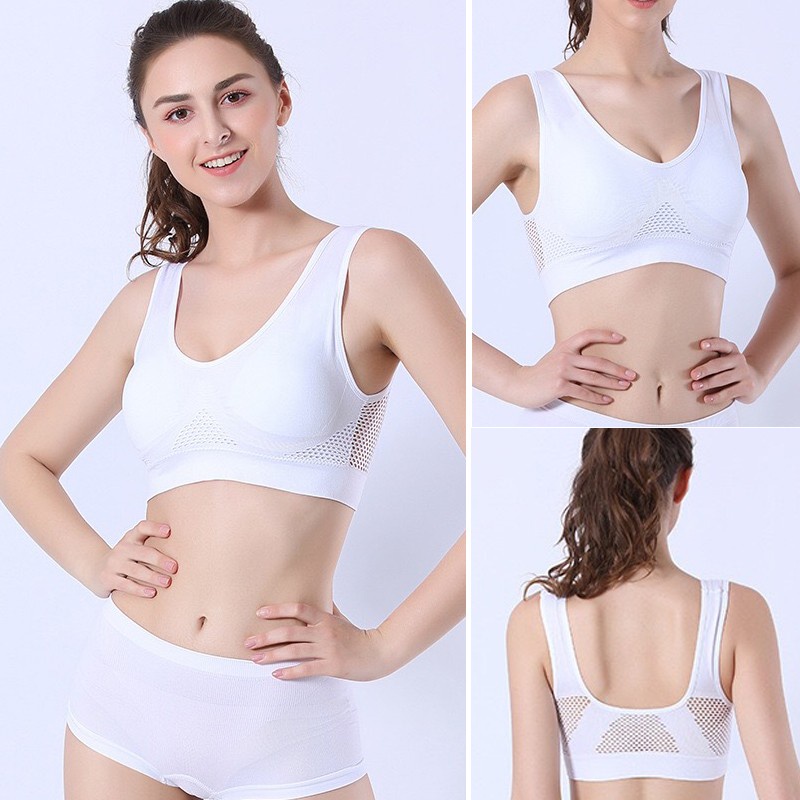 Áo Ngực Thể Thao Dạng Lưới Không Gọng Có Mút Nâng Ngực Size XS-6XL