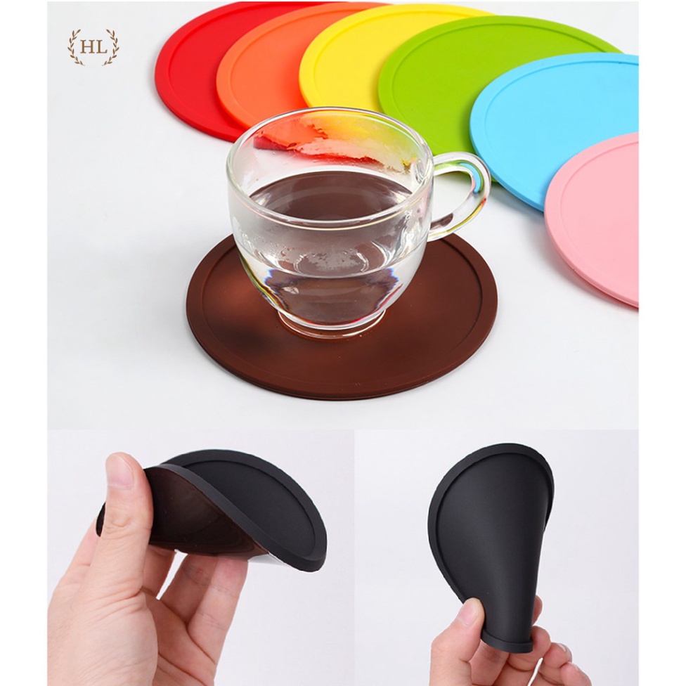 Lót Ly Silicon Chống Trượt Không Thấm Nước | LÓT LY CỐC CHO NHÀ HÀNG QUÁN CAFE KHÔNG HỌA TIẾT , gia dụng decor thông min