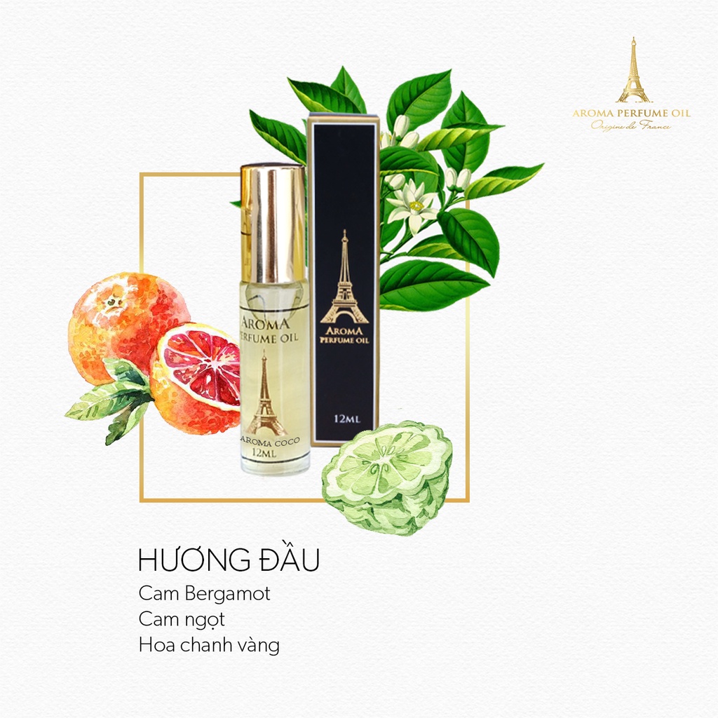 Nước Hoa Pháp Aroma Coco Cao Cấp Nữ Tính, Tươi Mát, Gợi Cảm - 12ml