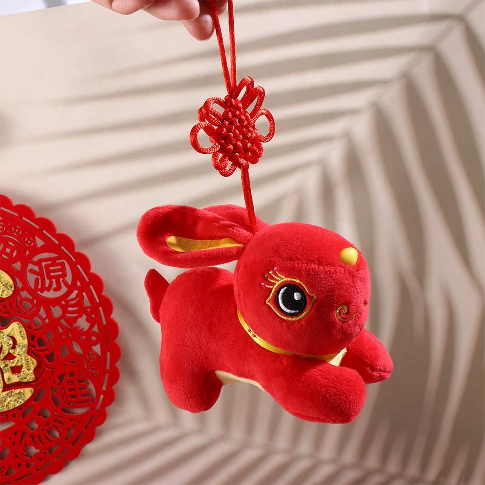 IVORY Thỏ Nhồi Bông Mềm Mại Phong Cách Trung Hoa Dễ Thương Dùng Trang Trí Nhà Cửa